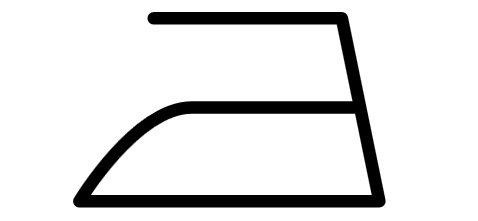 What does the image of an iron on a washing machine mean?