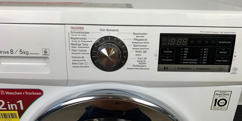 What drying programs does the LG washing machine have?