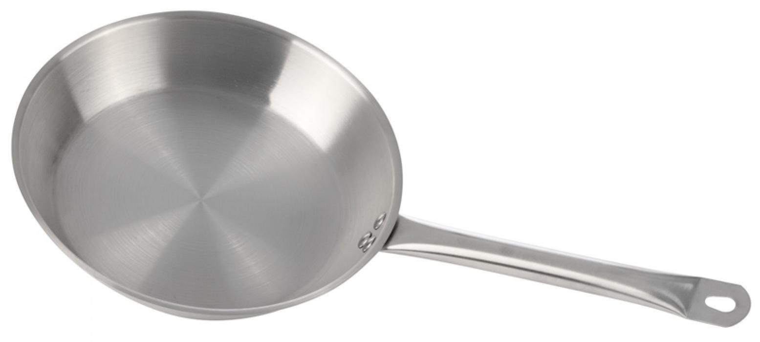 The stainless steel frying pan is dishwasher safe.