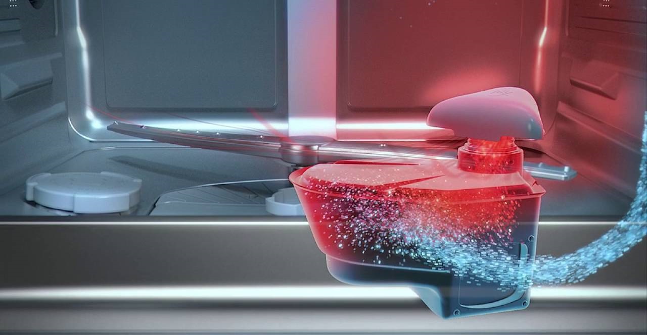 zeolite is heated in a dishwasher