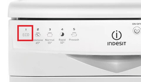 ECO mode in an Indesit dishwasher