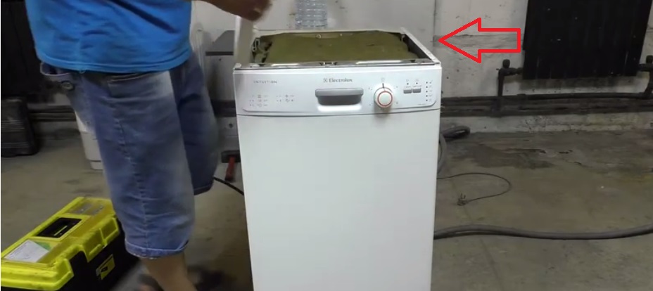 remove the cover of the Electrolux dishwasher