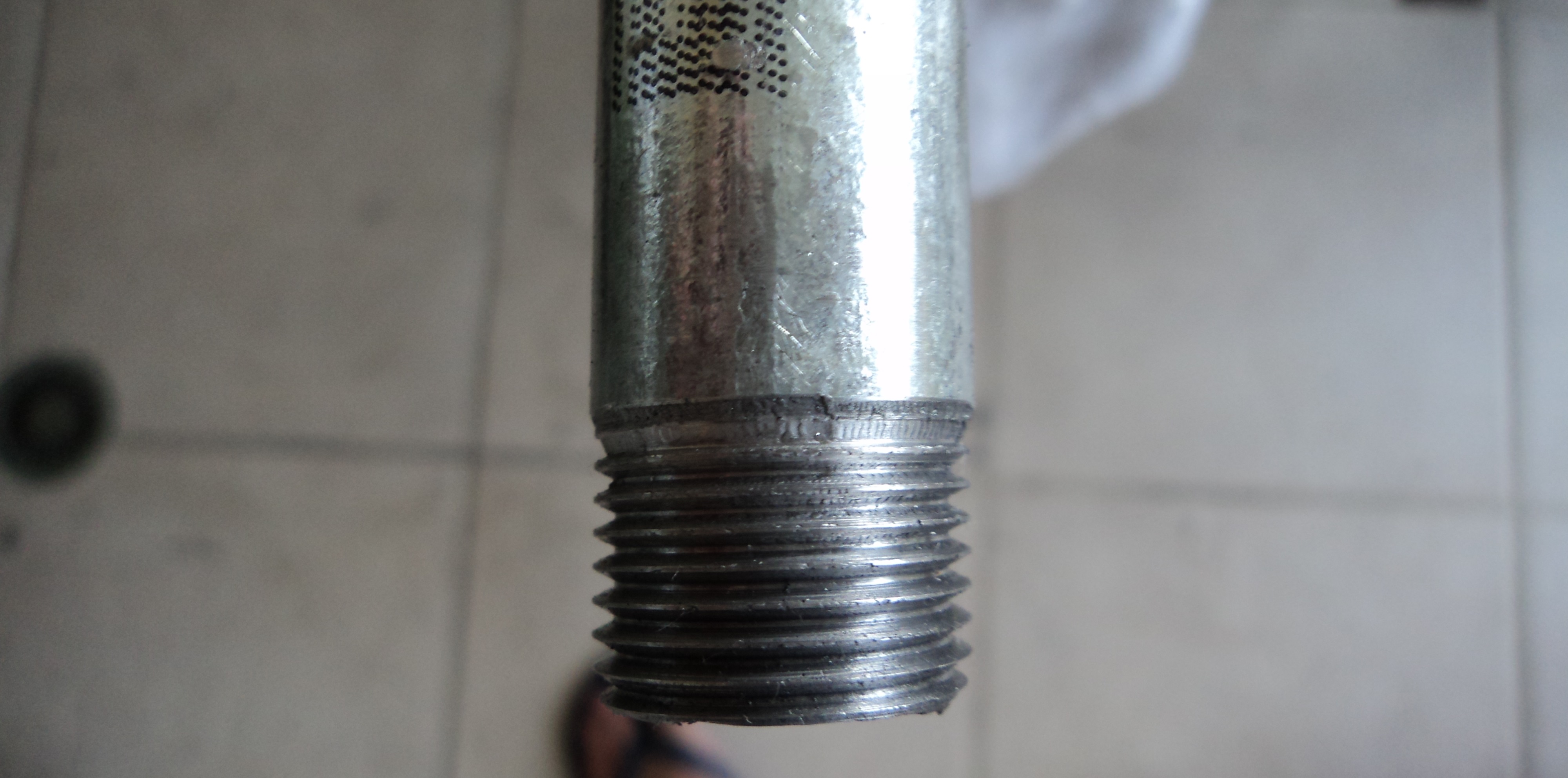 cutting threads on a 3x4 pipe