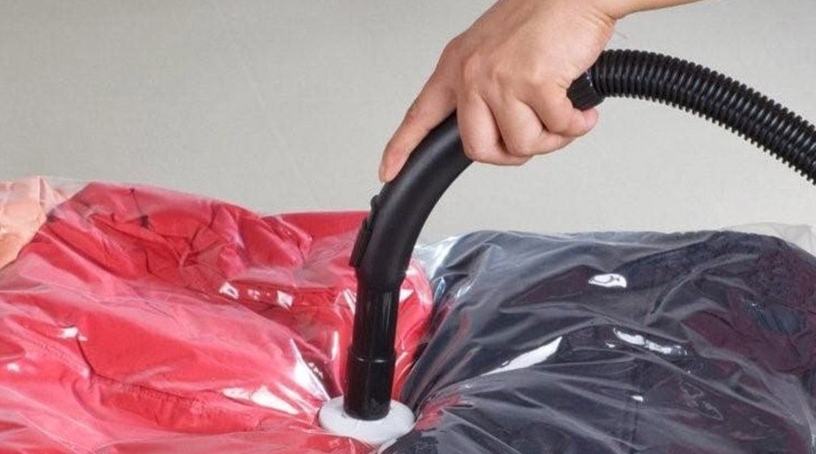 vacuuming a down jacket