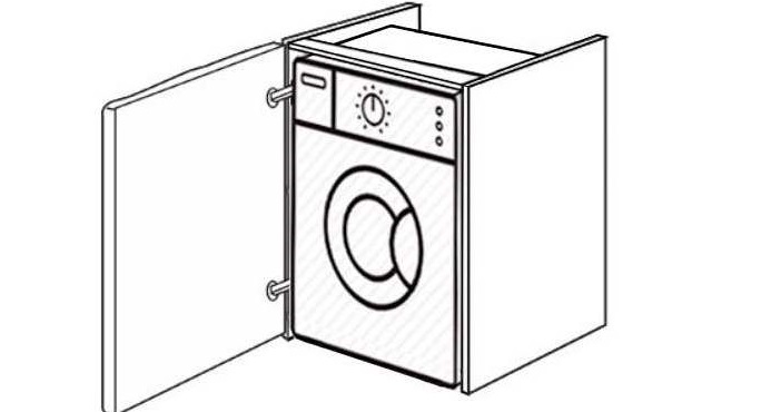 a drying rack in a cabinet on the balcony