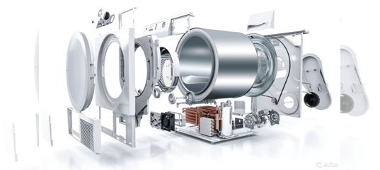 disassembled tumble dryer