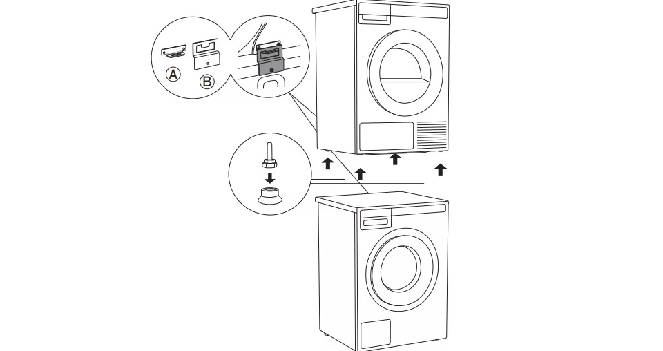 diagram for installing a dryer on a washing machine