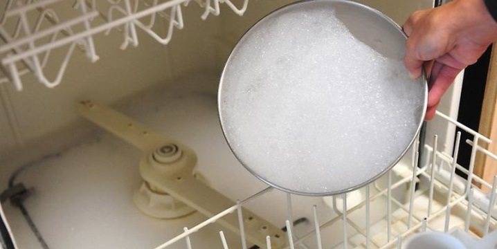 You need to scoop out the foam and water from the dishwasher