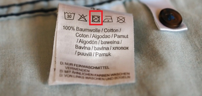 Do not tumble dry (No tumble dry sign on the label)