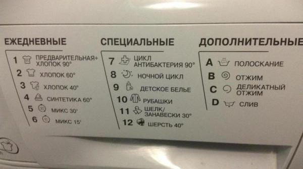 Selecting a program for the Ariston washing machine
