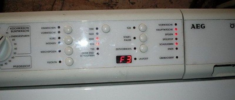 tumble dryer code F3