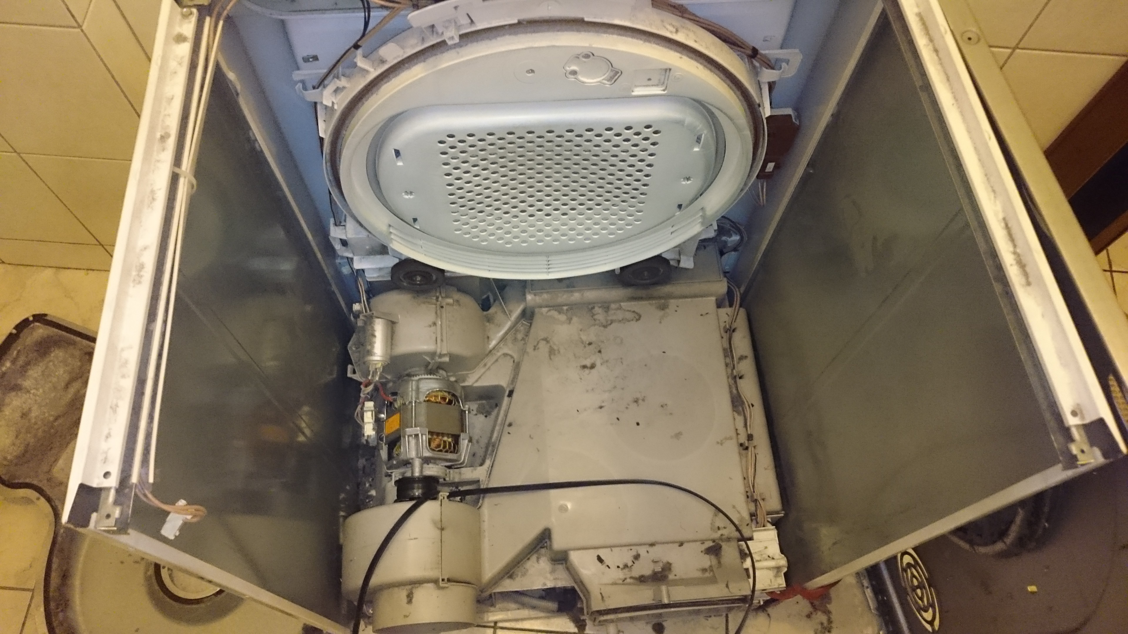 disassembled tumble dryer