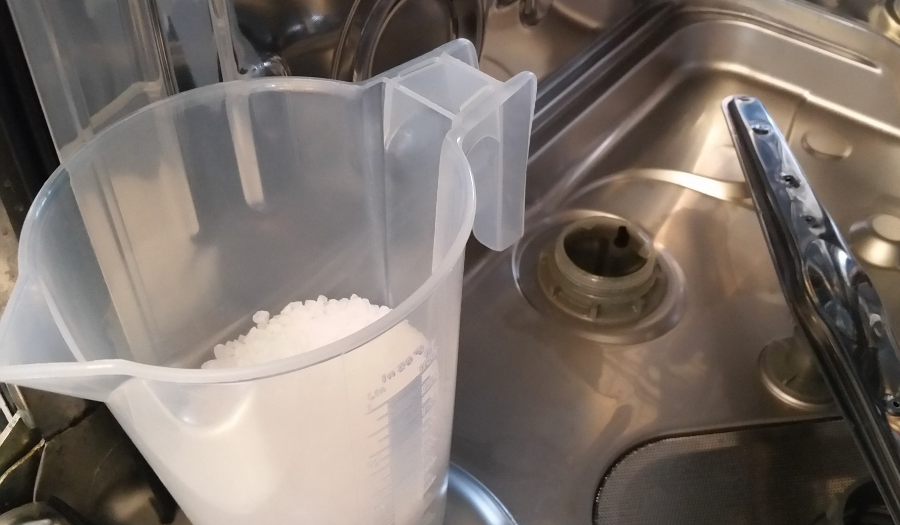 The dishwasher runs out of salt quickly.