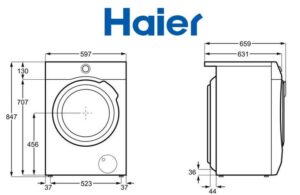 Размери на пералнята Haier