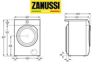 Размери на пералнята Zanussi