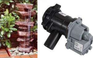 Фонтан, направен от помпа на пералня