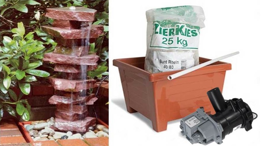 Materials for a beautiful fountain made from a SM pump
