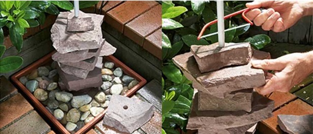 we string granite blocks onto a pipe