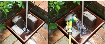 We install a flowerpot with a pump