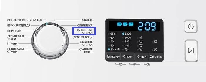 Samsung WW60J3063LW quick wash