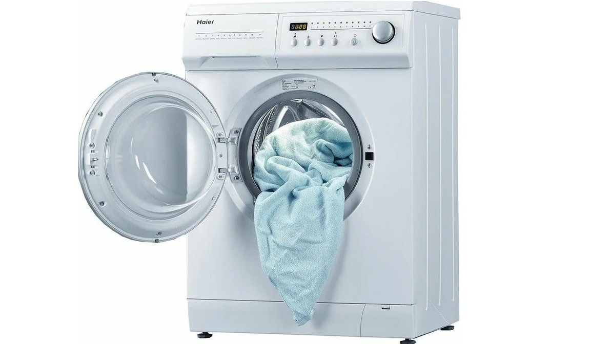 laundry in a Haier washing machine