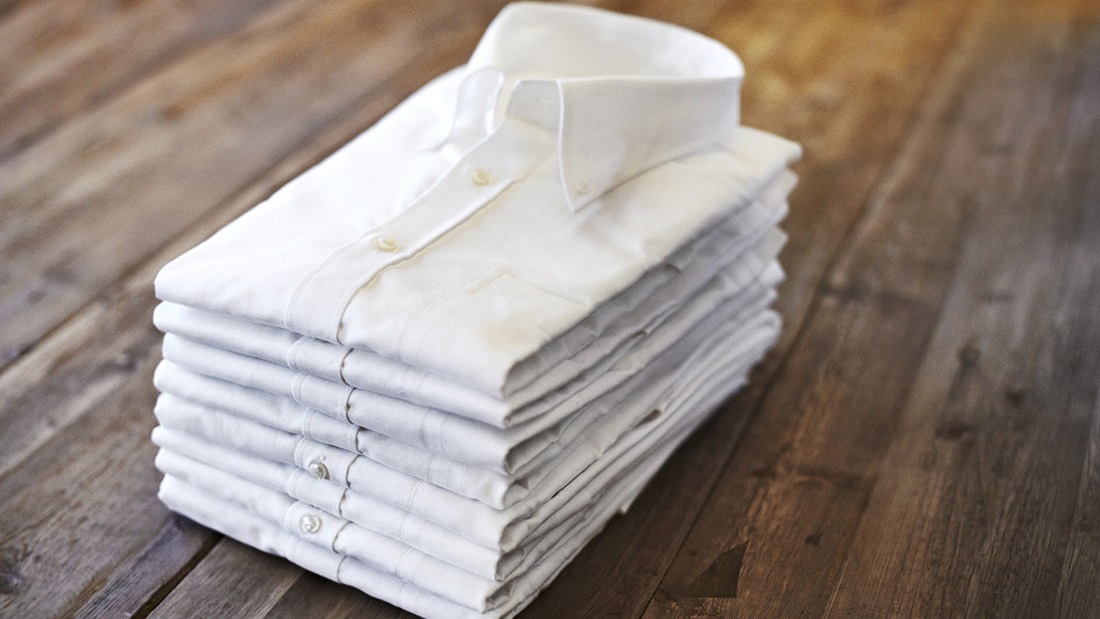a stack of clean shirts