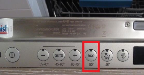 Eco program in the dishwasher