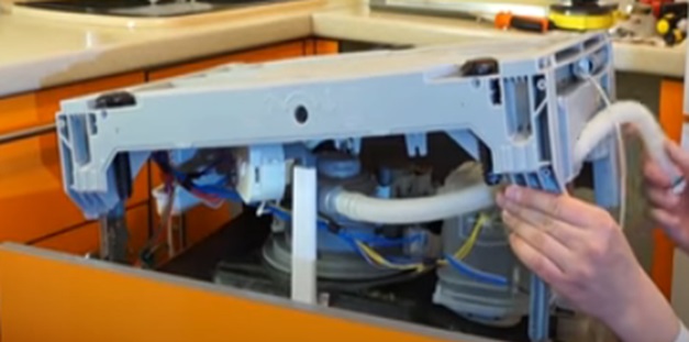 remove the latches and take out the dishwasher tray