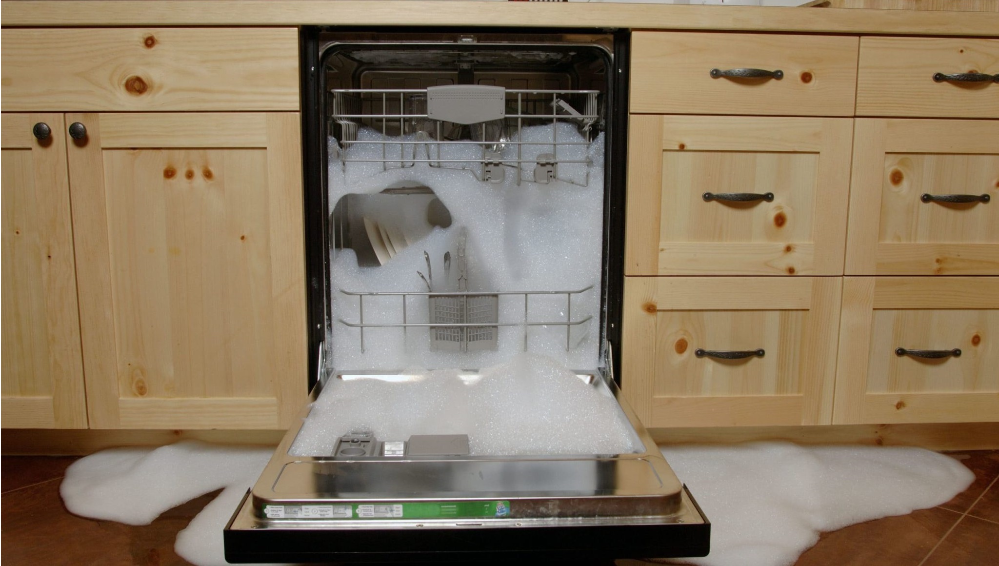 What happens if you open the dishwasher door?