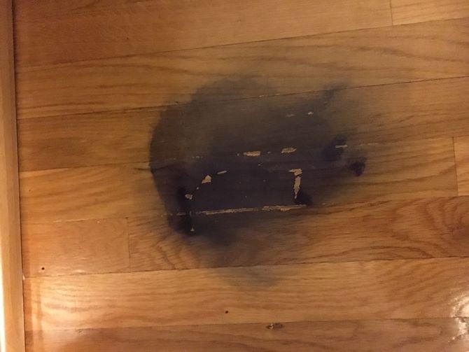 there was a trace left by the overheated power cord