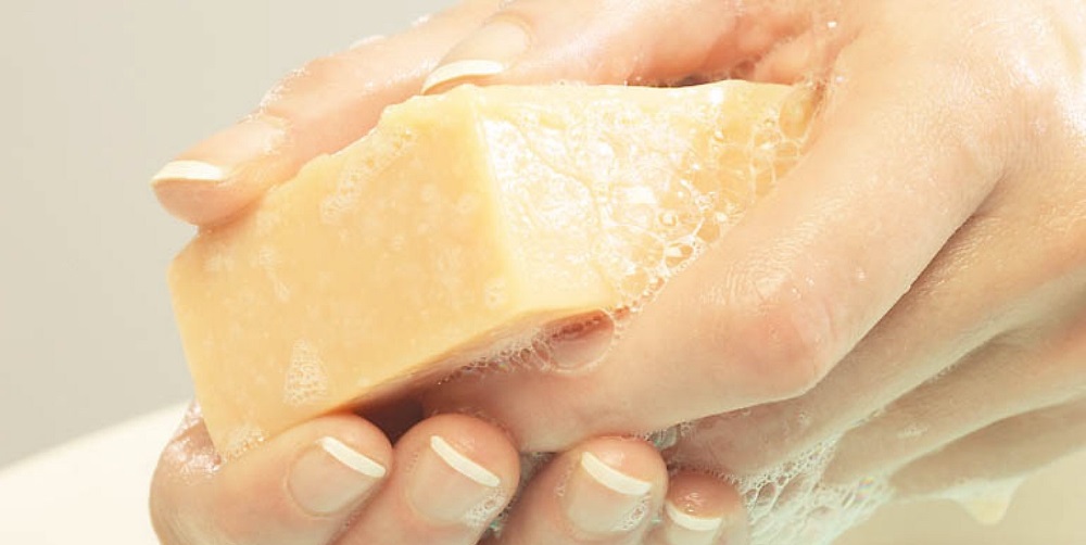 Lather the soap and see how it foams.