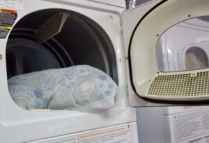 Drying a blanket in a dryer
