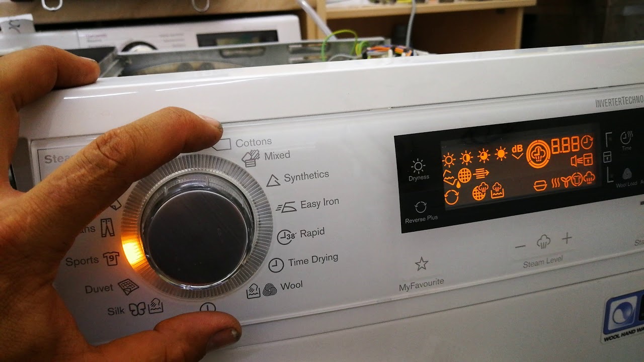 Enter the dryer's service menu