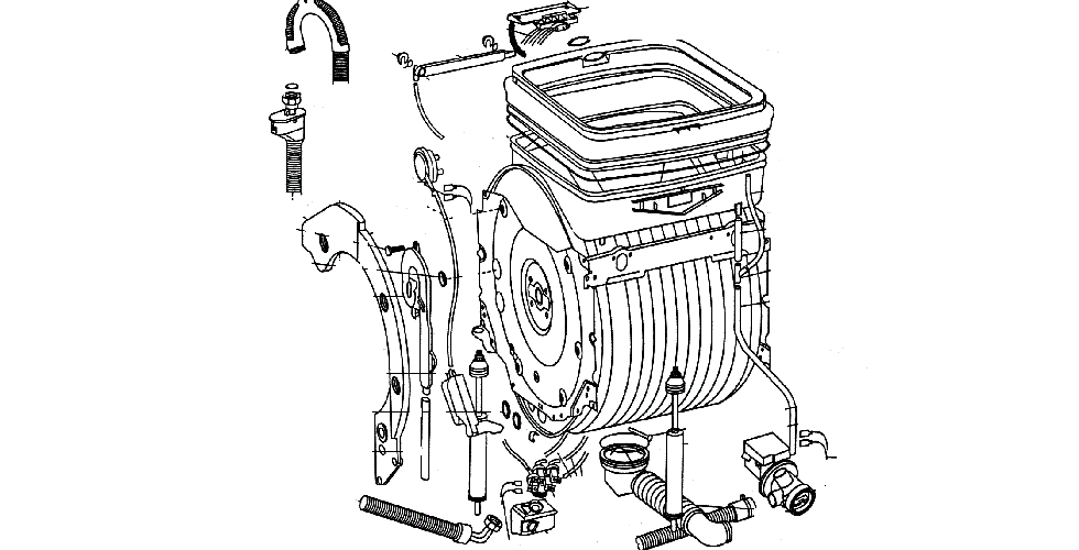 internal components of a top-loading washing machine