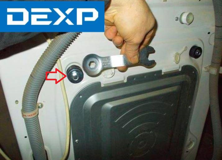 Removing the shipping bolts on a Dexp washing machine