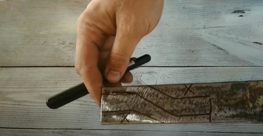 we mark the puller parts on a strip of metal