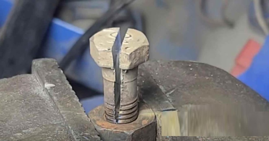 we cut the bolt lengthwise