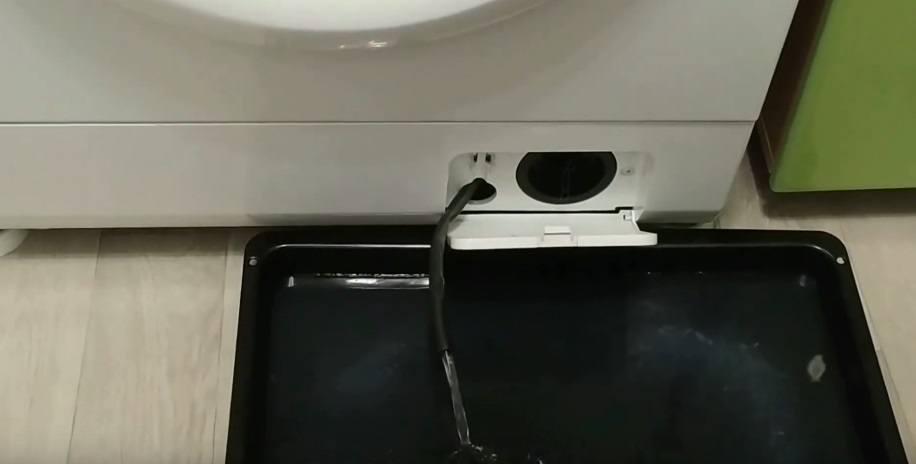 we drain the water through the emergency hose