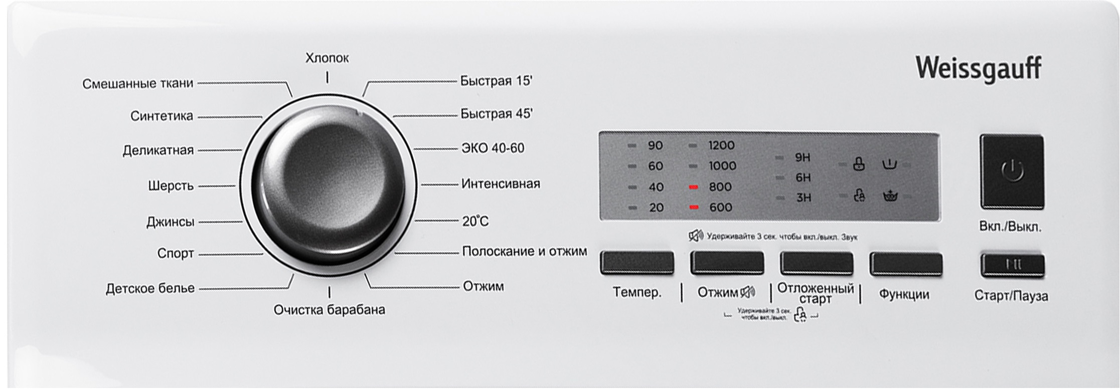 Weissgauff washing machine error codes without display