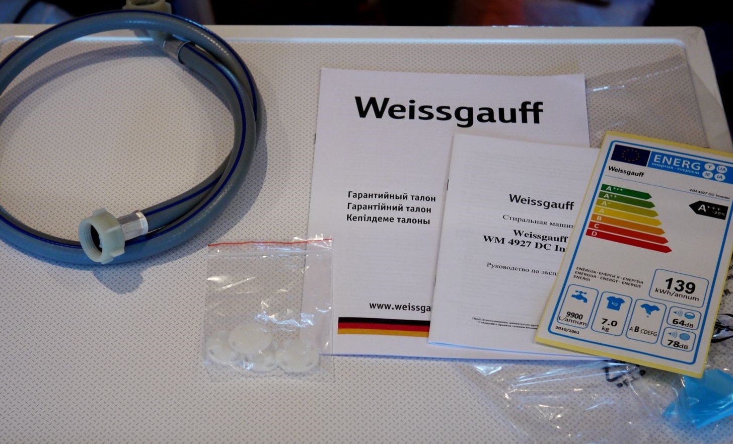 Weissgauff machine delivery kit
