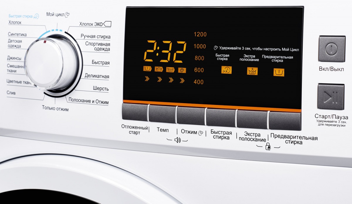 Weissgauff washing machine panel