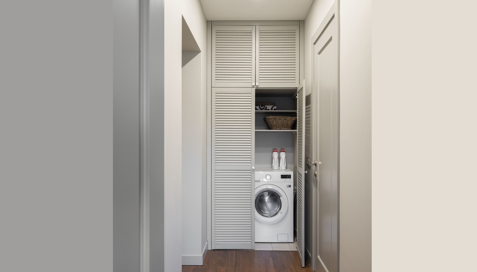 a dryer placed in a closet
