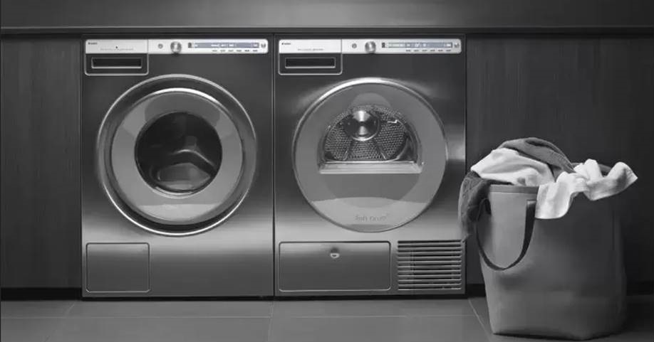 the dryer is installed next to the washing machine
