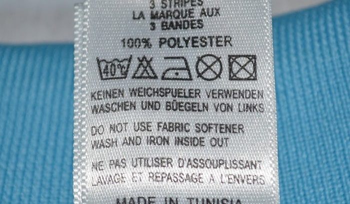 label on polyester items