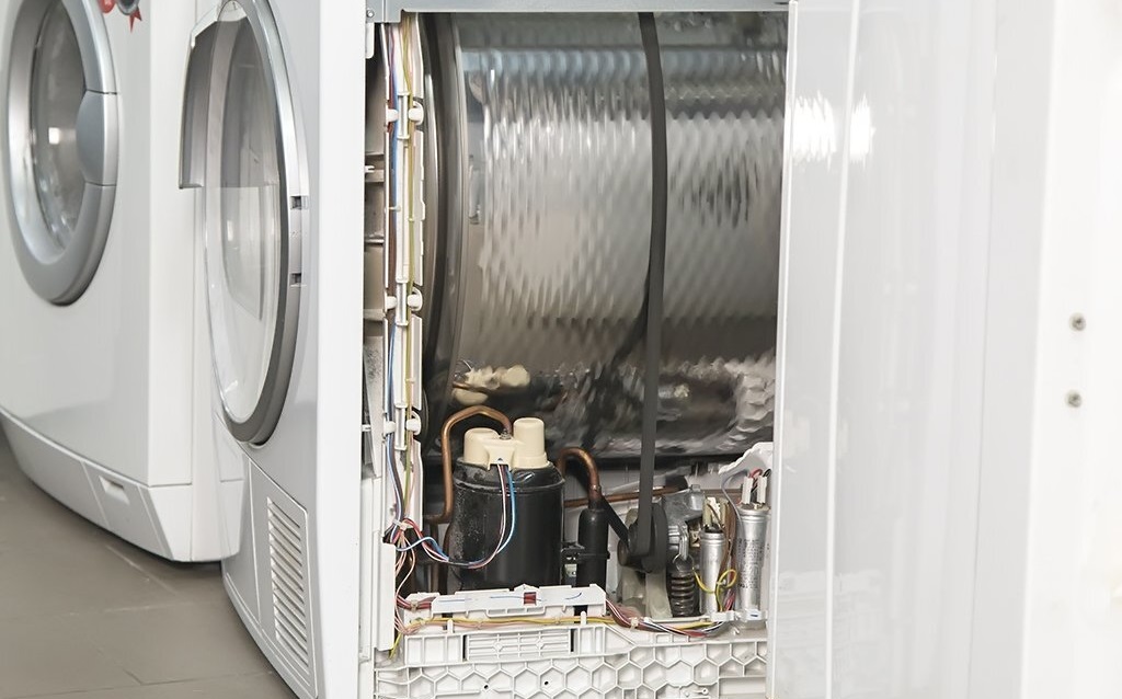 Bosch tumble dryer without side panel